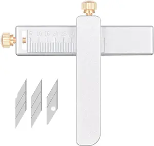 Leather Strap Cutter, Heavy-Duty Stainless Steel Manual Cutting Tool with 3 Blade,Precision Leather Belt Cutter for DIY Crafting, Belts, and Accessories