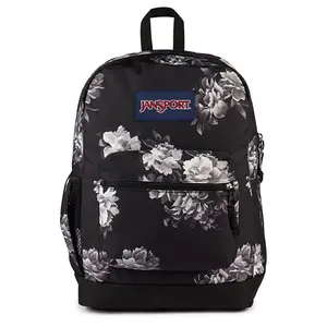 JanSport Cross Town Plus Remix 17.5'' Backpack - Black: Recycled Polyester, High School