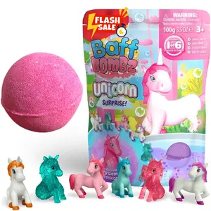 Large Unicorn Surprise Bath Bomb for Kids with Hidden Collectible Toy Inside, Color Changing Fizzy Bath Bomb for Fun and Magical Bath Time Experience