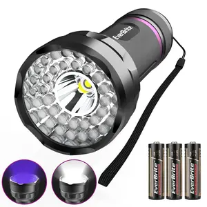 #fathersdaygift EverBrite LED Flashlight, Multifunctional Flashlight with UV and White Light, 395nm Black Light, 300 Lumens High Powered Flashlight for Camping, Emergencies, Pet Urine Stains, AA Batteries Included