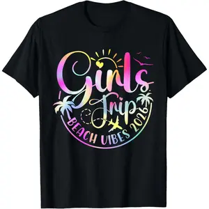 Girls Weekend Women Girls Trip Beach Vibes 2026 Vacation T-Shirt
