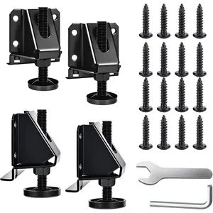 4 Pack Heavy Duty Adjustable Leveling Feet, 1320LB Capacity Furniture Levelers, 2" Height Adjustment Hex Nut Design No-Flip Installation for Flawless Furniture Leveling