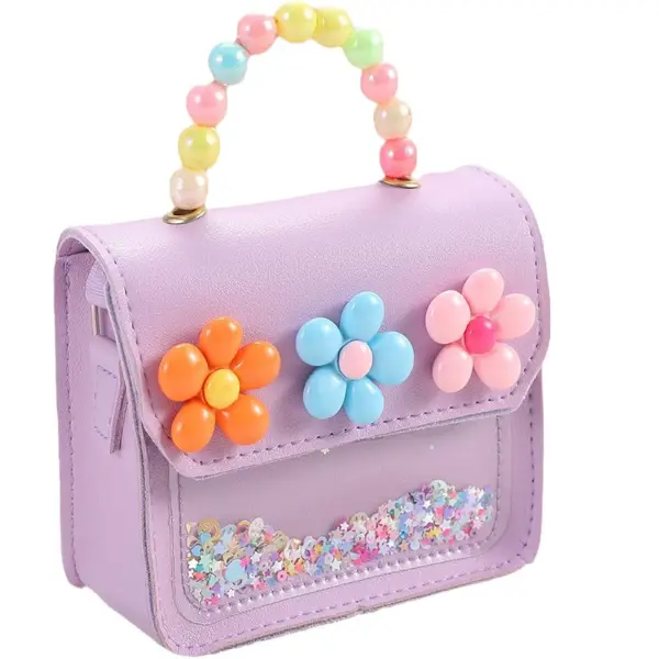 Girls Toddler Flower Purse Crossbody Bag for Kids, Cute Little Girl Handbag for 3-8 Years Old, Birthday Gift, Fashion Princess Purse for Toddlers (Purple)