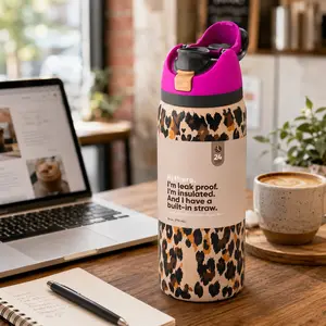 Owala FreeSip 32oz Wild At Heart Leopard Print Water Bottle Limited Edition