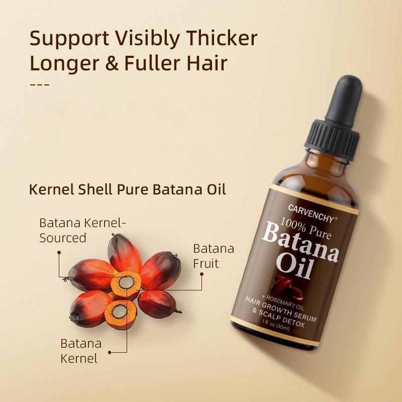 3PCS Batana Oil,Strong & Healthy Hair, Make Hair Longer Fuller Thicker, Organic Batana Oil with Rosemary,Organic Rosemary Oil Vitamin E Nourish Scalp,for All Hair Types,