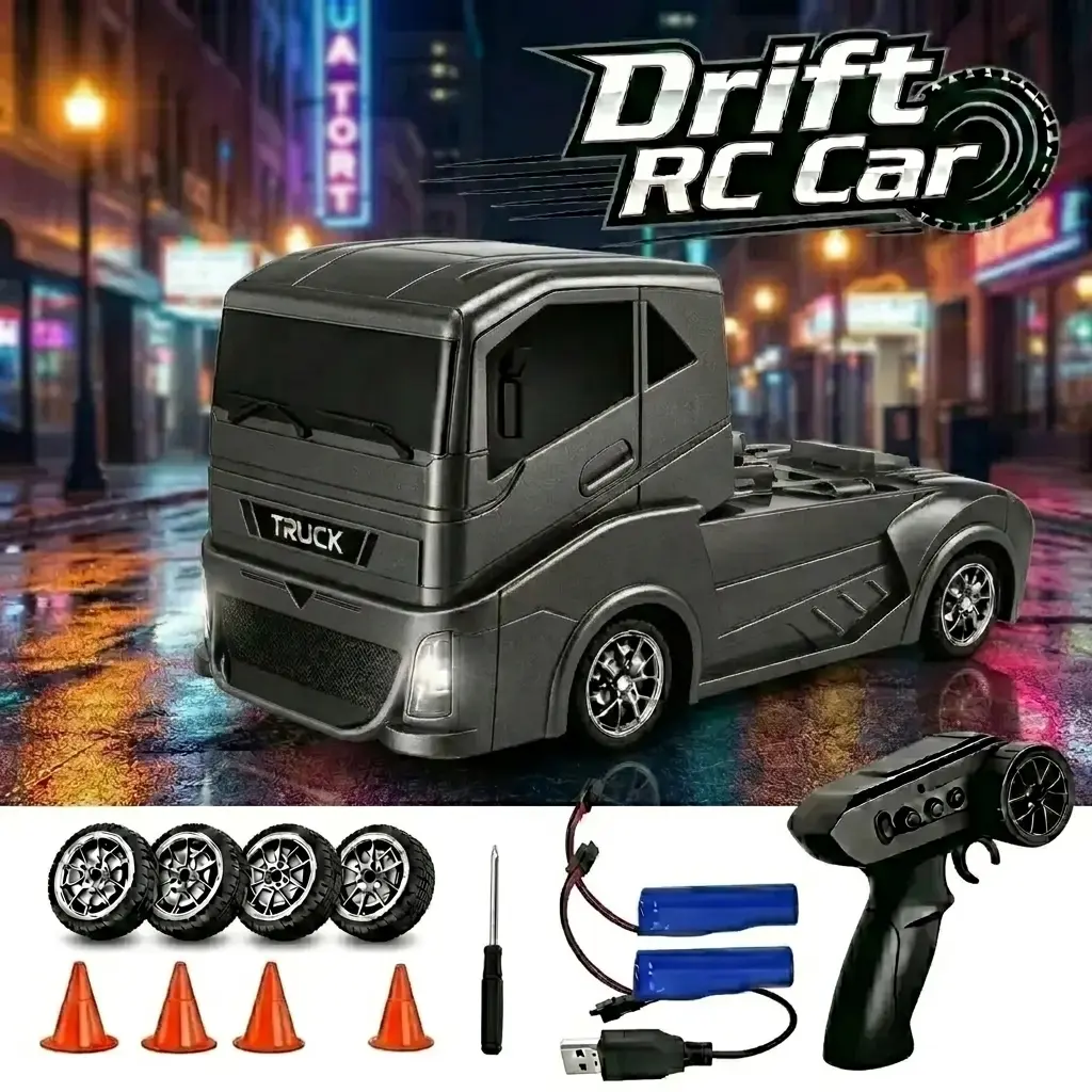 High Speed 1:24 Scale 4WD RC Drift Truck Ideal for Hobbyists & All Ages for Stunts & Casual Play
