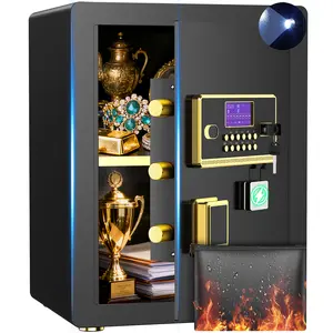 TnTants 3.8 Large Safe Box Digital Keypad Home Security Safe With A-Level Fireproof Waterproof Bag Alarm System Electronic Lock Adjustable Shelf