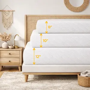 【On Sale】Yaheetech 8/10/12in Memory Foam Mattress Fiberglass free with 3 Foam Layers Gel Infused Green Tea Scent Medium Firm Twin Full Queen Size Ready in a Snap Body Hugging Comfort Cooler Fresher Nights, CertiPUR-US Certified, Mattress in a Box