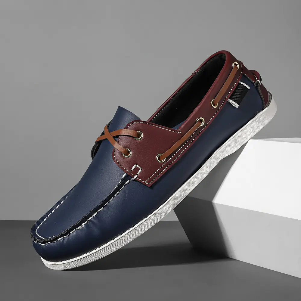 Men’s Casual Boat Shoe PU Leather Loafer Men Sneakers Training Footwear Boy Flat Slipon  Bedroom Tactical