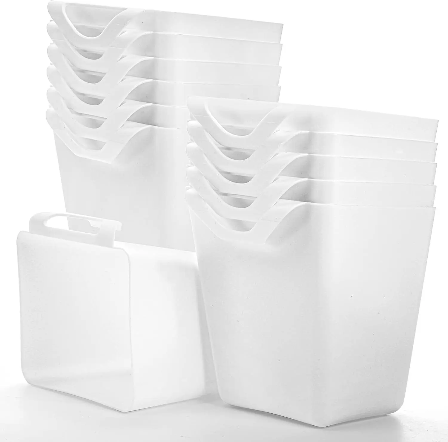 12 Pack Hanging Cup Holder, Utility Rolling Cart Accessories, Hanging Pencil Holder, Space Saving Hanging Storage Container Bucket for Organize Home Kitchen Office Craft Supply