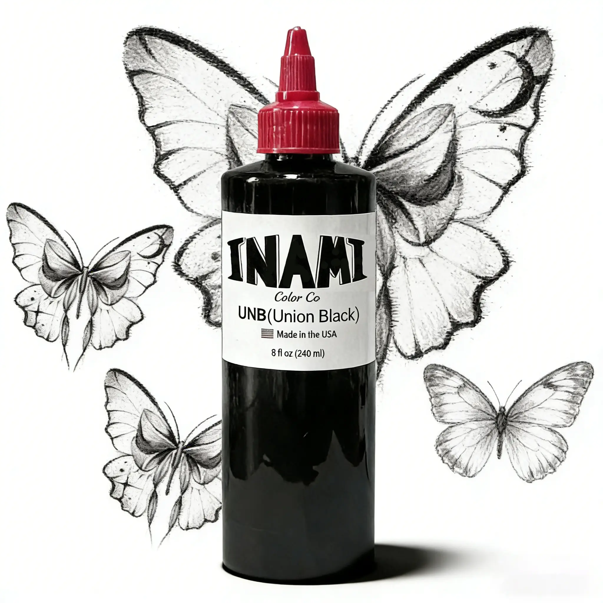 Union Black Ink Tattoo 8oz, Professional Black Tattoo Ink for Outlining, Shading and Blending-Premium Black Tattoo Supplies, Vegan Friendly Tattoo Color