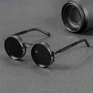 Viral Camera Lens Style Adjustable Dimming Sunglasses Polarized Variable ND Filter Shades Retro Steampunk Round Eyewear for Men Women Photography & Fishing photochromic cycling aviator smart audio glass Sports lightweight durable plantar fasciitis unisex