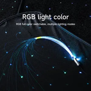 Waterproof TPE Car Floor Mats 4PC Set with 100+ Colors, USB-Powered Blue LED Lights for Enhanced Visibility, Universal Fit, Unique Black Starlight Design, Extended Cab Cars Interior Accessories, Car Interior Accessories Automotive