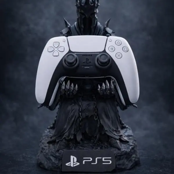 Sauron Custom Controller Holder - Handcrafted Gaming Desk Dock for PS5, Xbox Controllers (Lord of the Rings Themed)
