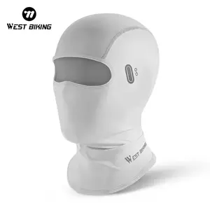 WEST BIKING Summer Professional Sunproof Head Cover UV Photochromic Ice Silk Mask With Eyeglass Holes Design Cycling Face Cover