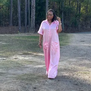 SHE'S RICH OVERSIZED SATIN JUMPSUIT IN PINK