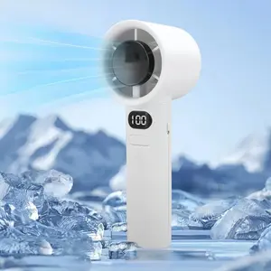 Handheld Fan For Travel - Compact Mini Fan With Powerful Cooling, Adjustable Speeds & Digital Display | Long-Lasting Battery, Ideal For Office & Summer Days.