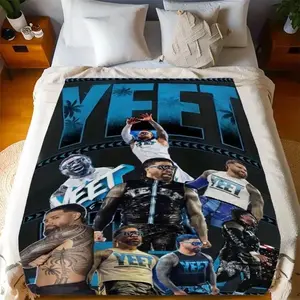 Jey Uso themed printed soft flannel blanket, suitable for all seasons, suitable for sofa, bedroom, office, camping and travel, birthday gift