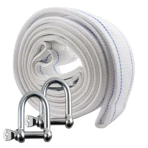 Heavy Duty Tow Strap Recovery Kit 20000LBS Break Strength + 2pcs D Ring Shackles + Storage Bag - Truck SUV ATV Off Road Towing Strap Kit