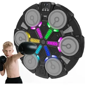 Punching Machine for  Adults, Wall Mounted Boxing Trainer with Gloves,Rhythm Lights,2 Player  Mode,Reaction  Pad, Gym  Toys Gifts for Boys Girls Teens 3-12+