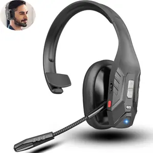 Wireless Bluetooth headset with noise cancelling microphone, truck driver specific earphones, computer headphone suitable for various outdoor sports, office  laptop pc cellphone work gamer Trucker Dual-Mic ipx5 waterproof audio earbuds Electronic  Button