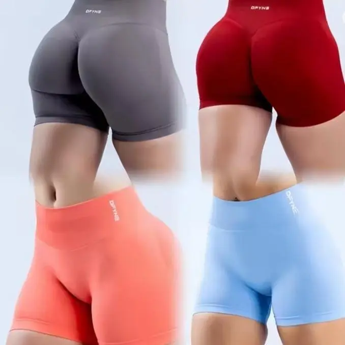 Impact Shorts with Logo Low Waist Seamless Yoga Shorts Scrunch Bum Gym Shorts Workout Biker Short Stretch Fitness Clothing