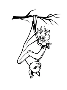Laser Cut Wood Hanging Bat Wall Art 16" x 12"