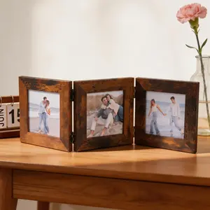 Foldable 4-Inch Picture Frame, Retro Style, Ideal for Couple Memories & Pet Photos, Creative Desktop Decoration, Elegant Photo Display