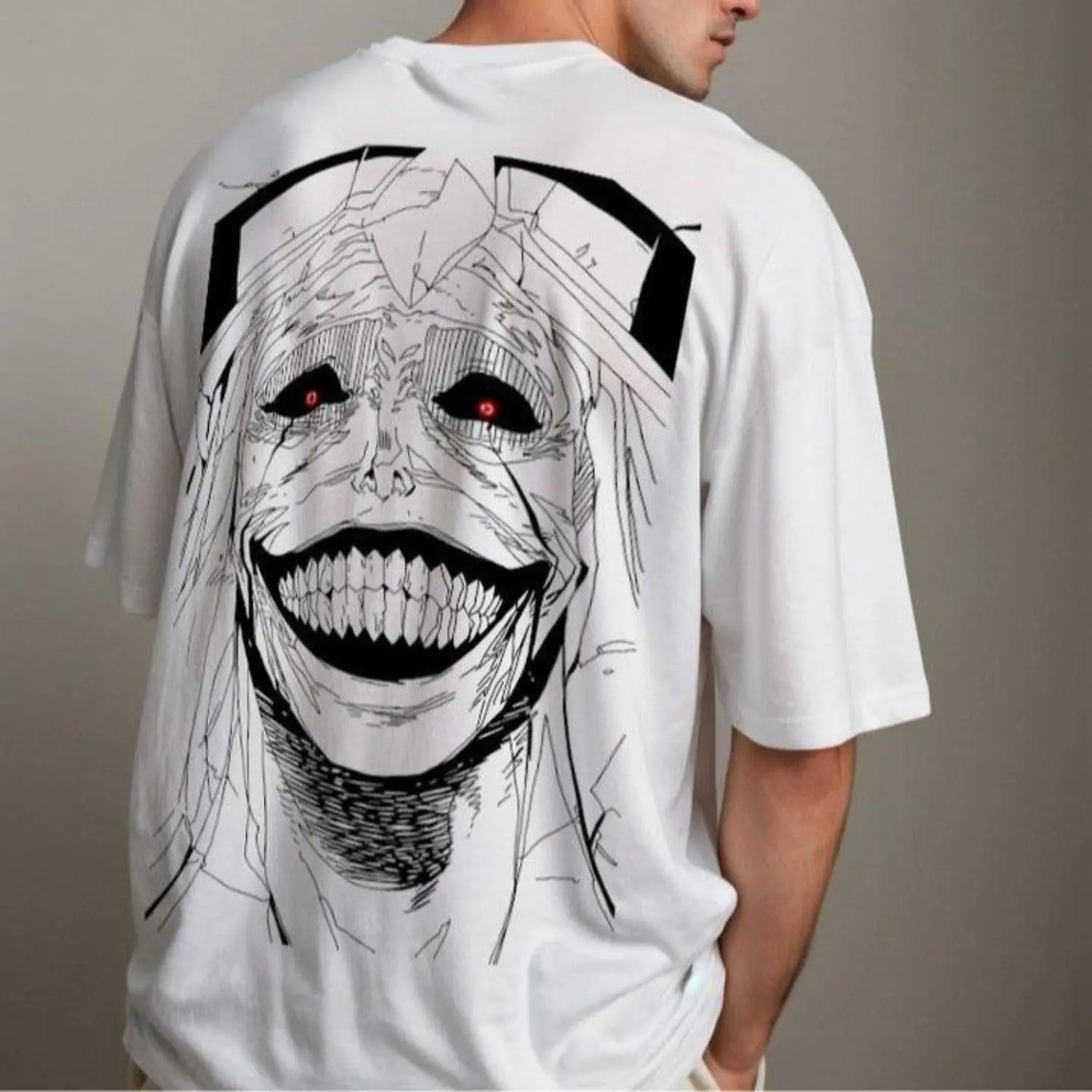 Men's Short-Sleeve Casual Streetwear T-Shirt - Epic Anime Graphic Top with Solo Leveling Double-Sided Design & Classic Menswear Style