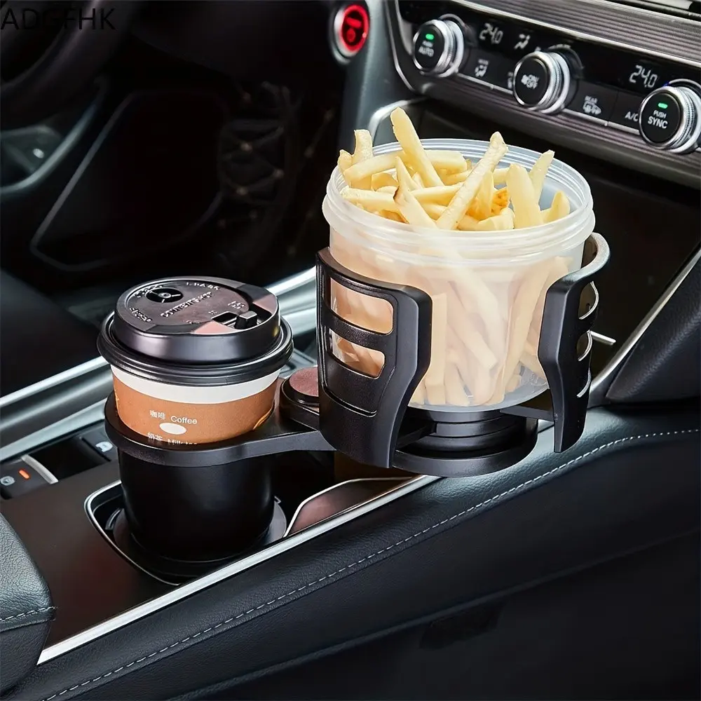 Adjustable Car Cup Holder with Anti-Slip Mat, Multifunctional Dual Cup Storage Rack, Suitable for Beverages, Car Storage Organizer, Fashionable Car Accessories, Durable Car Cup Holder, Car Cup Holder