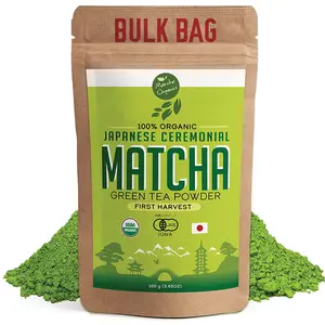Matcha Organics Premium Japanese Ceremonial Matcha Green Tea Powder 100g USDA Organic First Harvest Smooth Flavor Vibrant Green Color Perfect for Daily Matcha Lattes Healthy Smoothies Energizing Shakes & Creative Baking Recipes
