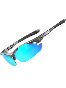 ATTCL Polarized Sunglasses Men Sports: Secure Fit Wrap Around TR90 Frame Ultra-Light UV Protection for Fishing Driving Golf Sports Outdoor Sunglasses