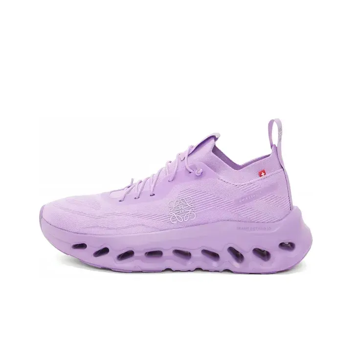 Lavender purple hollow wave cushioned sneakers, cloud bouncy sole delivers soft comfy wear for women walking, travel & casual daily looks