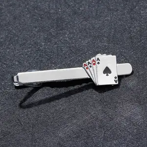 GTHIC Ace Poker Card Alloy Tie Clip Personalized Accessories Jewelry for Men