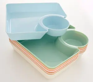 Home Reflections S/6 Appetizer Plates w/ Built -in Sauce Cup