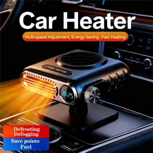 Portable Car Heater for Vehicles, 12V 150W Car Defogger and Defroster, Adjustable Heating/Cooling Car Fan 360° Rotatable windshield heater for cars, RVs, and SUVs, plugs into cigarette lighter