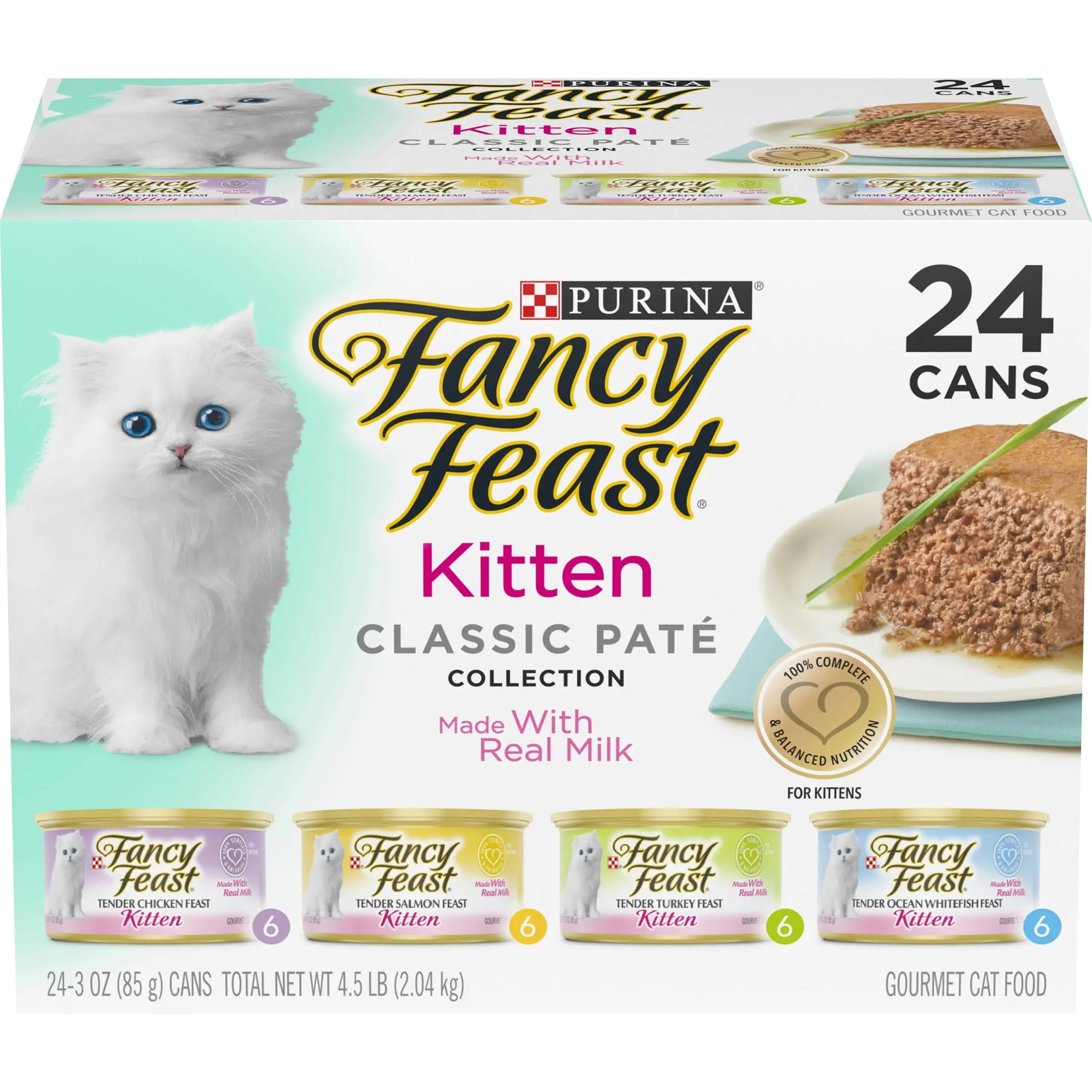 Purina Classic Pate Wet Cat Food for Kittens, 3 oz Boxes (24 Pack)