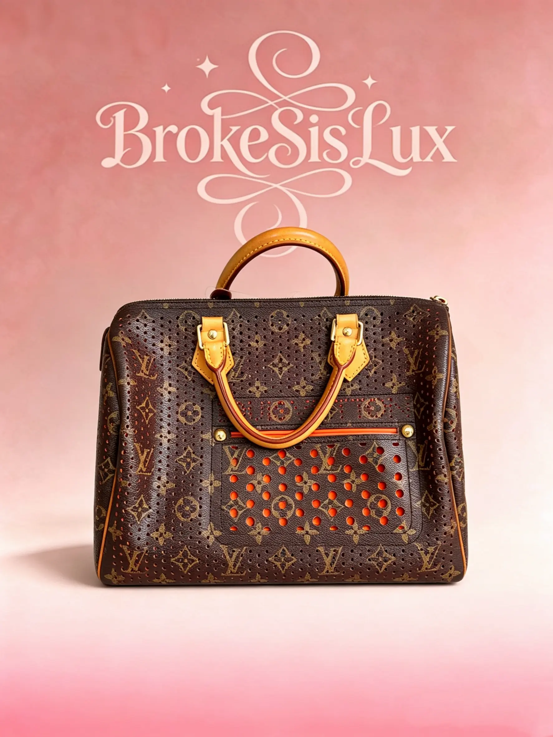 Pre-owned Louis Vuitton Speedy 30 Bag in Monogram Perforated Canvas with Orange Lining