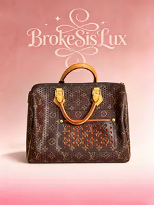 Pre-owned Louis Vuitton Speedy 30 Bag in Monogram Perforated Canvas with Orange Lining