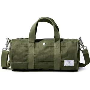 Compact Crossbody Bag - Canvas  Bag & Travel Organizer -  Cylinder Style Mini Tote, Small Barrel Bag