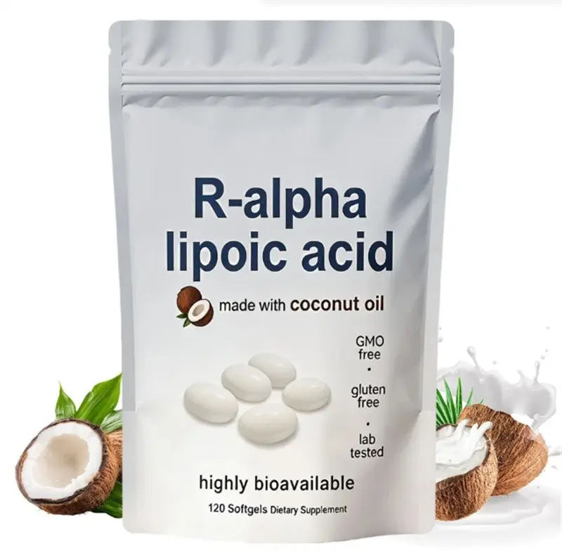R Alpha Lipoic Acid 600mg Softgels, 120 Count, with Coconut Oil, Antioxidant Support, Gluten Free, Non-GMO Dietary Supplement, Gmo-Free