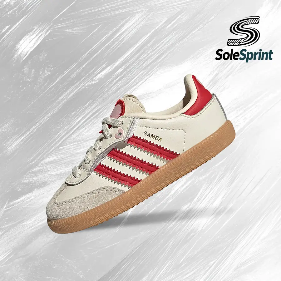 adidas Samba OG Comfort ClosureValentine's Day Cream White Scarlet (2026) (TD)– Order Kids Sneakers–shoes for youth/women-Running Shoes, Lightweight Shock-Absorbing Comfort, Breathable Everyday Fit, Gym Training to Street Casual Wear-back to school-KI6682