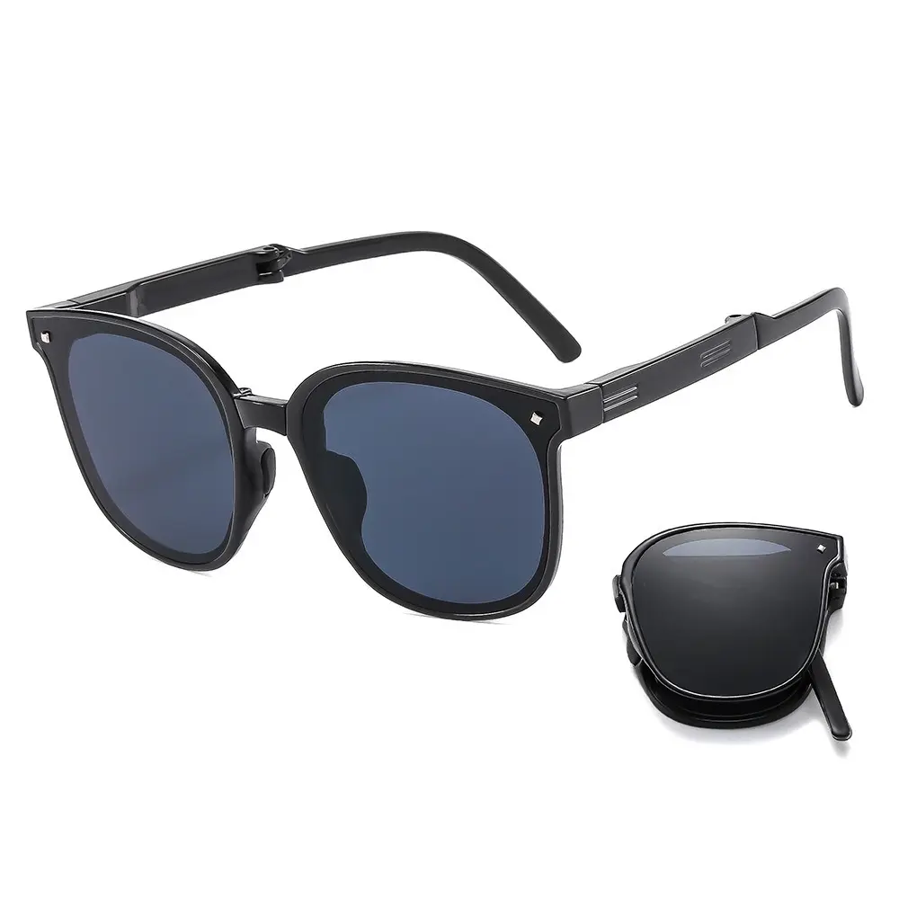 New Foldable Trendy Sunglasses, Premium High-End Style, UV Protection Lightweight Shades for Daily Outdoor Summer Wear,Portable Compact Shades for Men Women Outdoor Summer Daily Use