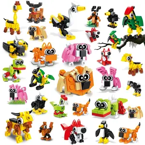 HOGOKIDS 60 Kinds Party Favors for Kids – 20 Pack 3-in-1 Animals Building Block Toy Sets with Crafts, Brick & Magnetic Blocks, for Goodie Bags, Classroom Prizes, Birthday & Holiday Gifts Ages 6-12+