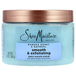 SheaMoisture Smooth & Exfoliating Shea Sugar Scrub, Manuka Honey & Oatmeal, 12 oz (340 g)