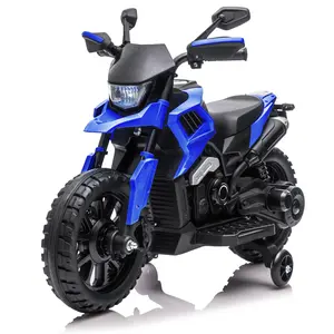 Kids 6V Battery Powered Ride-On Motorbike, Built-in Training Wheels, Headlights & Music, 2-5MPH Variable Speed, Safe Riding Toy Gift for Toddlers 3+.