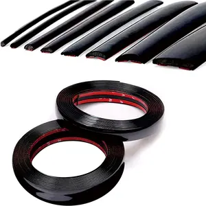 16Ft Glossy Black Automotive Car Exterior and Interior Molding Trim Universal Bumper Window Door Body Side Decorative Strip Scratch-Proof (1 inch (25mm))
