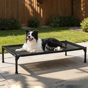 Outdoor Elevated Dog Bed Large Sized Dog, Portable Indoor & Outdoor Cooling Raised Cot Pet Hammock Bed with Anti-slip mat, Frame with Breathable Mesh,  up to 198lbs