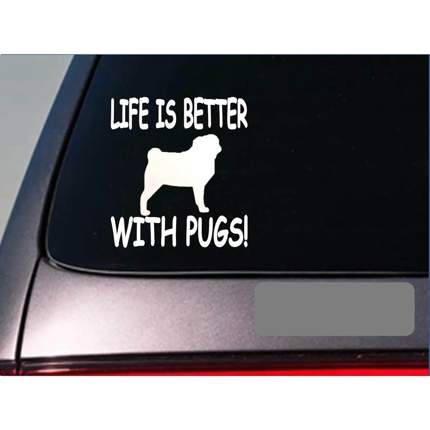 Life is better with pugs *F425* sticker decal pug puggle dog rescue breed