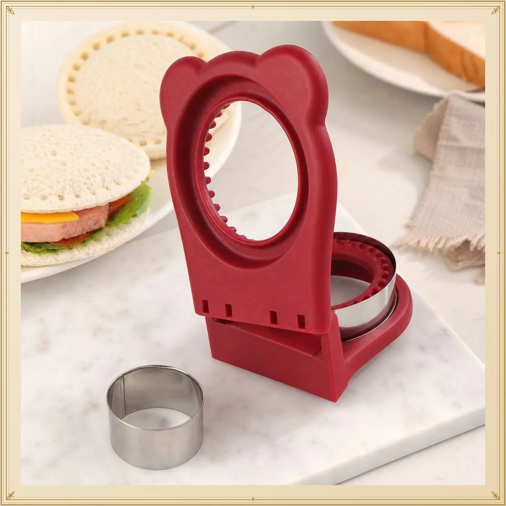 2-in-1 Sandwich Cutter and Sealer - Crustless Sandwich Maker - Cut and Seal - Lunch Box and Bento Box - Sandwich Cutters for Kids
